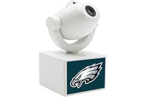 Sporticulture NFL American Football Philadelphia Eagles - Adjustable Led Mini Spotlight Projector with 6 Team Logo Designs - Portable & Rechargeable Spotlight - Battery-Operated - 4.375” x 3.125”