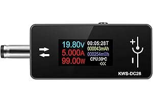 KEXIAO Voltages Ammeter 0.96inch Color Display DC5.5x2.5 Interfaces Tester Power Meter 4-30V 0-12A 0-360W Digital Tester