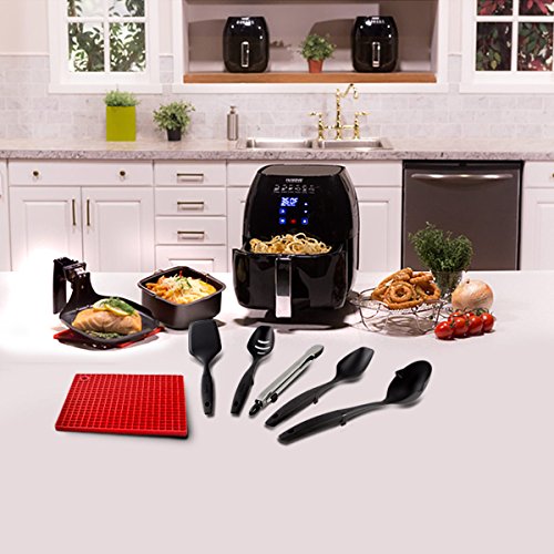 NuWave Brio Digital Air Fryer with 5 piece utensil set