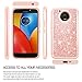 LeYi for Moto E4 Plus Case (USA Version) (Not fit Moto E4) with Tempered Glass Screen Protector [2 Pack], Glitter Bling Girls Women Heavy Duty Phone Case for Motorola Moto E Plus (4th Gen) Rose Gold