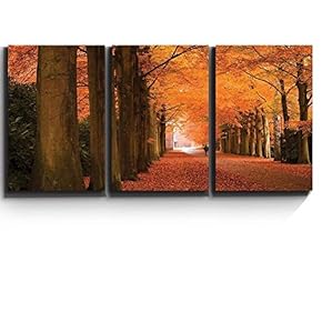 Print Contemporary Art Wall Decor Autumn Orange leaved...