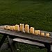 Indoor Outdoor Candles - Flameless LED Plastic Candle Set of 12, Water Resistant, Warm White and Color Changing Glow, Batteries Included
