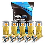 Marsauto 194 LED Bulb Amber Yellow 168 T10 2825