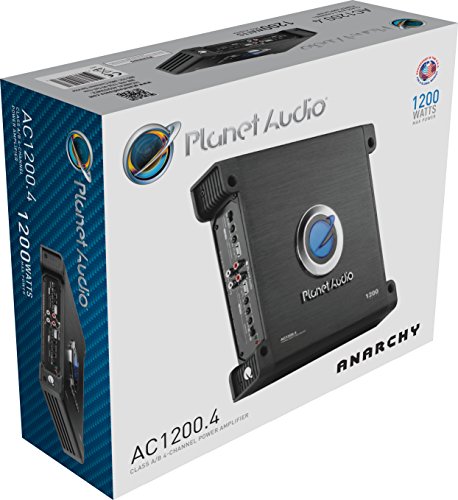 Planet Audio AC1200.4 Anarchy 1200 Watt, 4 Channel, 2/8 Ohm Stable Class A/B, Full Range, Bridgeable, MOSFET Car Amplifier