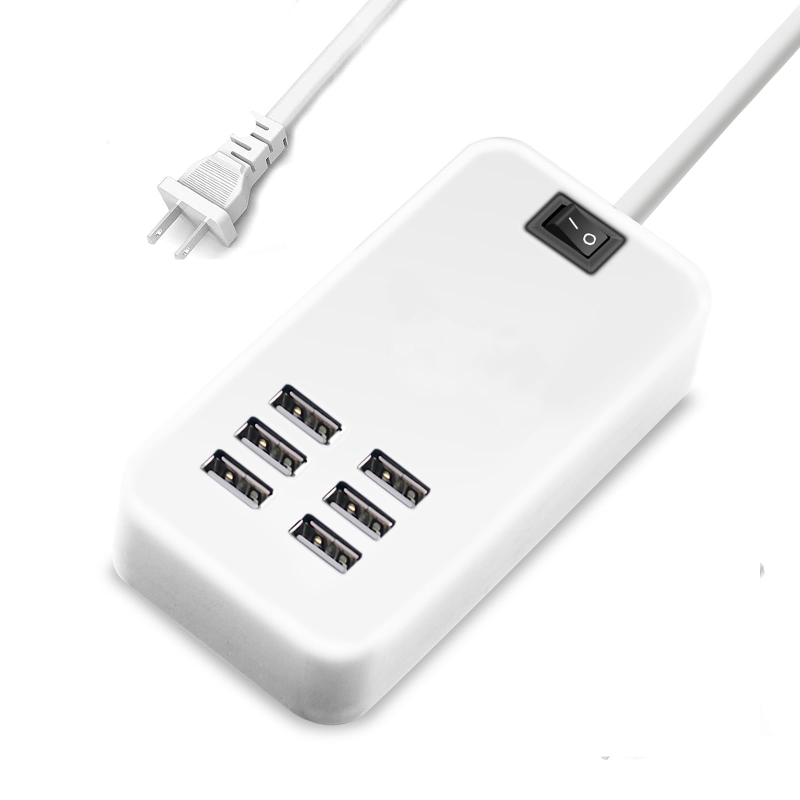 USB Charger Station Multi Port, Portable 6 Ports Chargers for Multiple Devices, Wall Charger Adapter for iPhone 17 16 15 pro max Samsung Galaxy S25/S24/S23