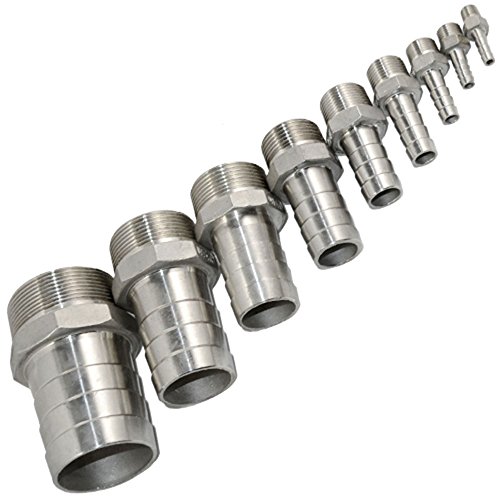 SuperWhole 2" Male Thread Pipe Fitting x 50mm Barb Hose Tail Connector Stainless Steel NPT - Thumbnail 3