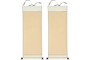 EXCEART Lot de 2 rouleaux de papier de calligraphie chinoise vierge à suspendre pour calligraphie, peinture, projets artistiq