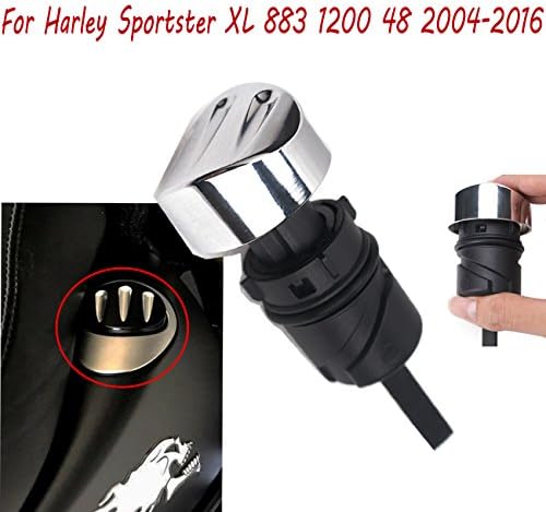 Deep Cut Oil Tank Plug / Chrome Dip Stick Filler Plug for Harley Sportster XL 883 1200 48 2004-2016