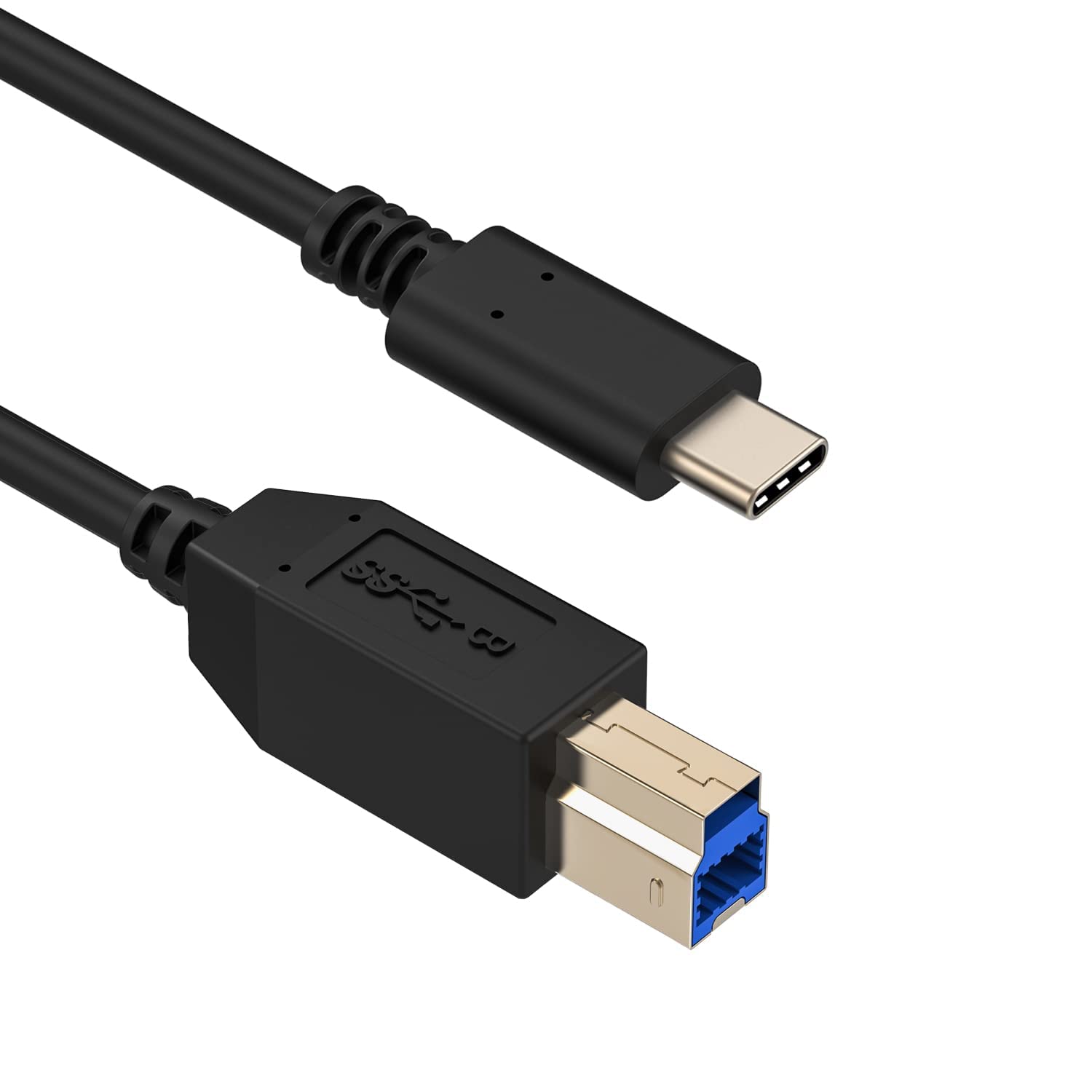 CBUS - Cable USB-C to USB-B for Printers and Scanners. Compatible with HP, Epson, Brother, Canon, Lexmark, Samsung (2m, Black)