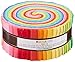 2-1/2inch Strips Roll Up Kona Cotton Solids New Bright Palette 41Pcs