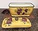 ACK Decor Grape Desing Tuscany Wine Hand Painted Ceramic Collection Bread Box with Rubber Seal, Bread Storage Container, Kitchen Decor Organizer