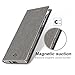 Feitenn Sony Xperia XZ1 Compact Premium Flip Leather PU Wallet Smart Case Stand Kickstand Card Holder Magnetic Closure Clear TPU Bumper Slim Thin Cover Case for Sony Xperia XZ1 Compact (Gray)