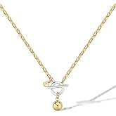 COBI Two Tone Pendants Necklace for Women, 18K Gold & Silver Plated Layered Link Chain, Statement Necklace, Mixed Metal Jewelry, Trendy Fashion Necklace Gift for Her