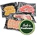 FoodVacBags 11X50 Black & Clear Vacuum Sealer Bag Roll, Foodsaver Compatible, Heavy-Duty, Commercial Grade, Odor Resistant, Sous Vide, Light Protection