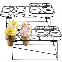 TOPZEA 2 Pack Ice Cream Cone Racks with 12