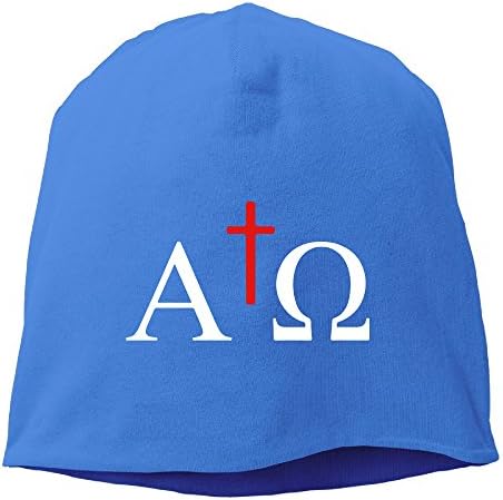 Runningway Unisex Alpha And Omega Christian Outdoor Trendy Skull Cap Beanie Hat RoyalBlue