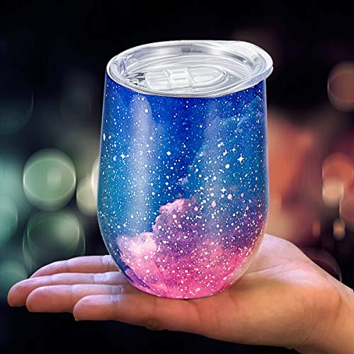 image for Stainless Steel Stemless Wine Tumbler - Deedro 12 oz Double Wall Vacuu