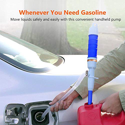 Adakiit Battery Powered Liquid Transfer Pump Multi-Purpose Siphon Pump Transfer Pump for Fuel Gas Oil Gasoline Water (Blue)