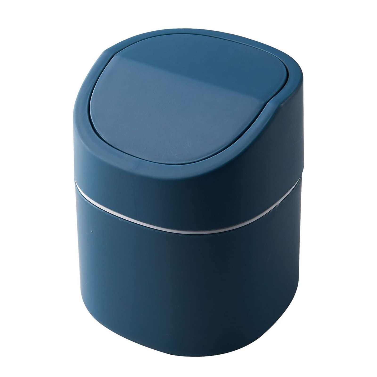 Yngffb Desktop Trash Can, Mini Plastic Desktop Trash Bin, Bedroom Bin, Desk Bin, For Bathroom Vanity, Desktop,- Dispose Of Cotton Rounds, Makeup Sponges, Tissues; 2 Liter (Blue)