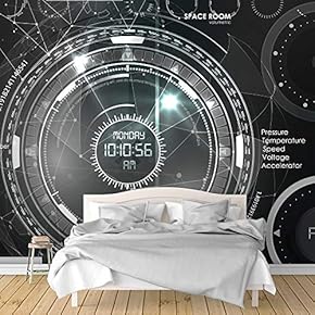 Wall Murals for Bedroom Secitific Mechanical Feeling Pictures Removable Wallpaper Peel and Stick Wall Stickers - 66x96 inches