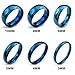 KONOV Mens Womens Stainless Steel Ring, 3mm, Comfort Fit Band, Blue, Size 9