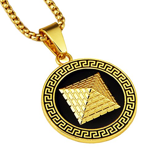 Tidoo hip hop golden pyramid pendant chain necklaces