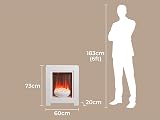 Adam White Electric Fireplace Suite Wood Heater Flame Effect Flat Wall Mount 2kW view 7