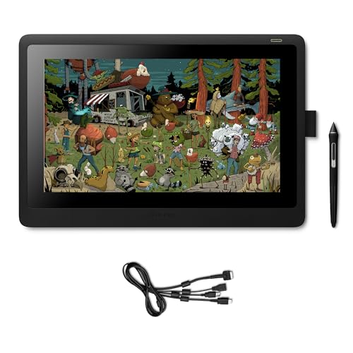 Wacom Cintiq 16 – Tavoletta Grafica con Schermo per Disegno Digitale, Penna Wacom Pen Pro 2, Nero, Full HD 1920 x 1080