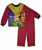 AME Pokemon Little and Big Boys Flannel Sleepwear Set (Red, 10/12)