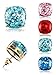 4 Pairs Square Studs Multi-Glitter Stud Earrings Small Sequin Cushion Post Back Statement Studs for Womens Girls Jewelry