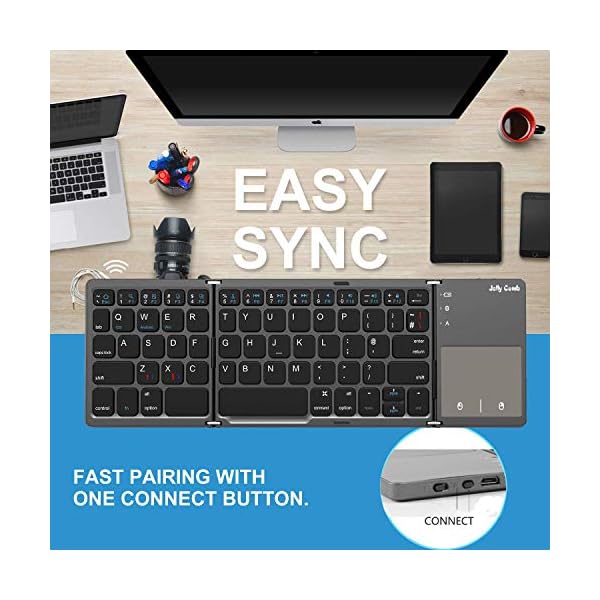 Folding-Bluetooth-Keyboard-Jelly-Comb-B003B-Rechargeable-USB-Wired-Bluetooth-Keyboard-Dual-Mode-UK-Layout-with-Touchpad-Dark-Gray-Upgraded-Version Folding Bluetooth Keyboard, Jelly Comb B003B Rechargeable USB Wired & Bluetooth Keyboard Dual Mode UK Layout with…