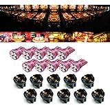 PA 10PCS #555 T10 LED Pinball Machine Lights 6.3V 4SMD + Bulb Socket Twist Lock Wedge Instrument Base (Pink)