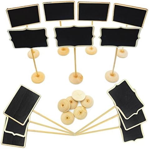 14 Pack Mini Chalkboard with Stand for Message Board Signs Supoice Decorative Standing Chalk Board for Rustic Wedding & Kitchen Decor