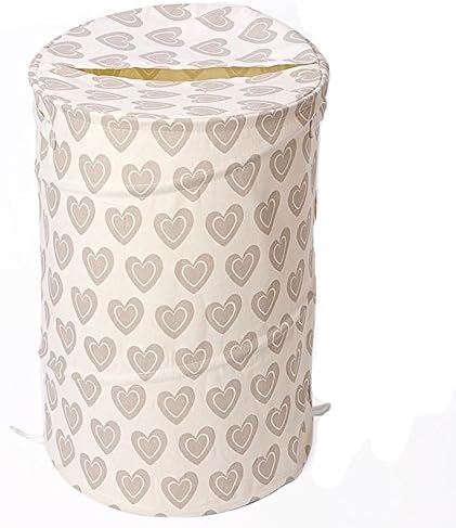 SEAPED Canvas Fabric Collapsible Laundry Basket Dirty Clothes Hamper Closet for College Dorms, Kids Room & Bathroom (Beige)