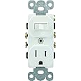 GE Wall Switch & Outlet Combo, Two-in-One Receptacle, 1 On/Off Toggle ...