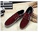 QIDIANTRADE Men's Fashion Casual Boat Gommino Shoes, Lace up Suede Sneaker, Breathable Slip. (9.5D(M) US, Red)