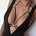 KEEPFUNNY Alluring Women Harness Bra Elastic Cage Bra Strappy Hollow Out Bra (S, Black)