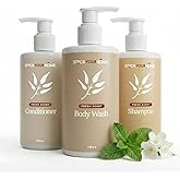 Shower Essentials Set for Men and Women, 3 Piece Shampoo Conditioner and Body Wash Set, 10 oz Bottles, Guest Bathroom Toiletries for Hotels and Rentals
