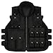 PELLOR Outdoor Kids/Children Nylon Tactical Vest Security Guard Waistcoat CS Field Combat Training Protective Vest (Black, Length: 45cm)