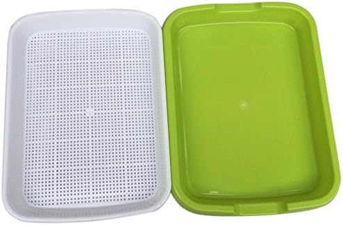TOMATION Seed Sprouter Tray - Soilless Culture Bean Dish Seedling Tray - Sprouts Seedling Hydroponics Tray - Bud Nursery Wheat Grass Implant Tray Double-layer