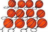 Novel Merk 12 Pack Orange Basketball Keychains for Kids Party Favors & School Carnival Prizes