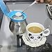 Newness Clear Glass, Stainless Steel and Plastic Sugar Bowl with Lid and Sugar Spoon for Home and Kitchen, 9.4 Ounces(280 Milliliter), Blue
