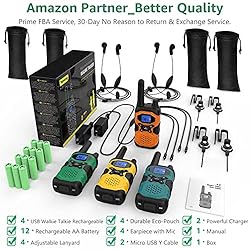 4 Pack Walkie Talkies Long Range Rechargeable