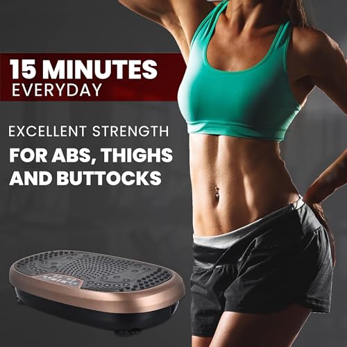 EILISON Fitpro Máquina de Ejercicios con Placa vibratoria Bandas elásticas, máquina de Drenaje linfático para Ejercicios en casa, Bienestar y recuperación (marrón, 521)