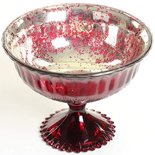 Koyal Wholesale Compote Bowl Centerpiece Mercury Glass Antique Pedestal