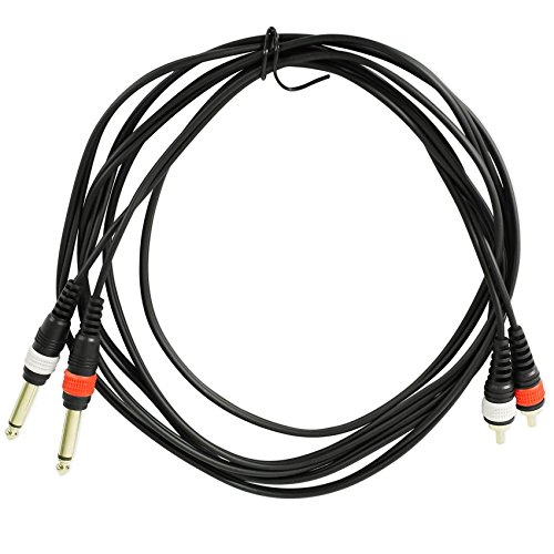 Rockville 10' 1/4 TS to Dual RCA Cable 100% Copper (RMDPR10B)