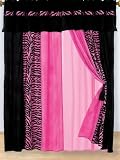 8 PC MODERN HOT PINK PINK ZEBRA MICRO FUR CURTAIN SET