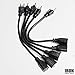 Iron Forge Cable 5 Pack 1 Ft Black Extension Cord, 16/3, 1 Foot Short Extension Cord, 3 Prong, Weatherproof - Great for Outside Use