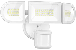 iMaihom 65W LED Security Lights Motion Sensor, 6500LM Flood Light Outdoor with 3 Adjustable Heads, Dusk to Dawn, Motion Detection Light IP65 Waterproof for Yard (White)