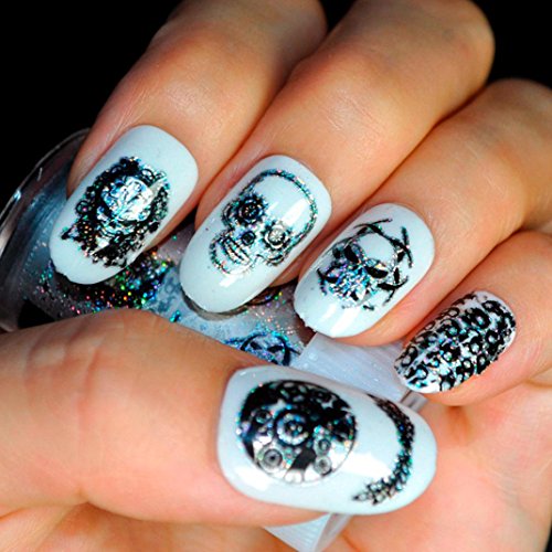 Nail Decals, Tenworld 4x100CM Punk Rock Design Nail Art Stickers Transfer Nail Manicure Tips (D)
